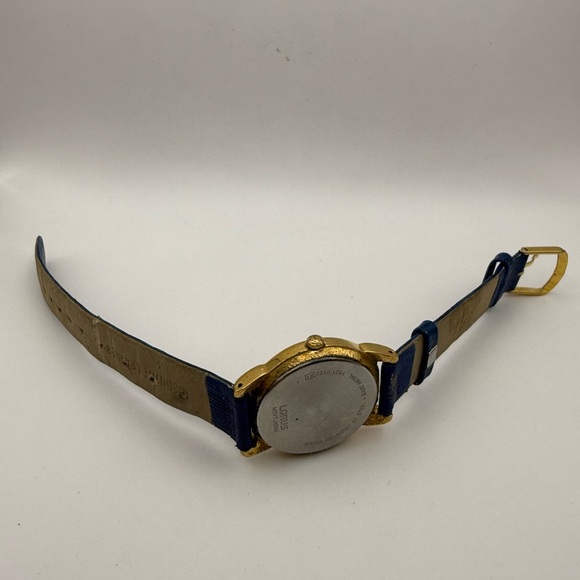 Disney Lorus Mickey Mouse Yellow Hat Watch Rare (New Battery) Blue Band Gold Bez - Picture 8 of 10